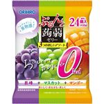 オリヒロ ぷるんと蒟蒻ゼリーパウチ 大袋 カロリーゼロ 巨峰+マスカット+マンゴー 24個入