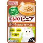 いなばペットフード CIAO ピュア パウチ まぐろ ささみ・まぐろ節入り 30g【猫用】