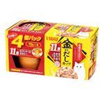 いなばペットフード 金のだし カップ 11歳からのまぐろ・かつお・ささみ入り 70g×4個【猫用】
