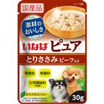 いなばペットフード ピュア パウチ とりささみ ビーフ入り 30g【犬用】