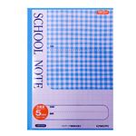 日本ノート SCHOOLNOTEチェック柄 5mm方眼罫 ブルー