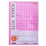 日本ノート SCHOOLNOTEチェック柄 5mm方眼罫 ピンク