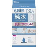 日本製紙クレシア スコッティ ウェットティシュー 純水 ノンアルコール つめかえ用 130枚入