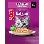 マースジャパン カルカン パウチ ゼリー仕立て お魚ミックス まぐろ・かつお・たい入り 60g×8袋入【猫用】