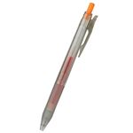 トップバリュ 速乾ゲルボールペン0.4 オレンジ 本体クリアグレー