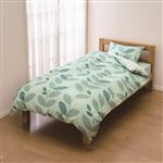 HOME COORDY 夏用ブランケットにもなる掛ふとんカバー 平織プリント&パイル グリーン シングルロング 150cm×210cm