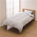HOME COORDY 夏用ブランケットにもなる掛ふとんカバー 平織プリント&パイル ブルー シングルロング 150cm×210cm