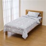 HOME COORDY 両面使える クール&ワッフル肌掛ふとん シロクマ柄 グレー シングル 140cm×190cm