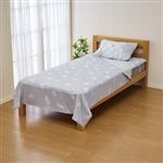 HOME COORDY 両面使える クール&ワッフルケット シロクマ柄 グレー シングル 140cm×190cm