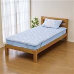 HOME COORDY 両面使える クール&ワッフル敷パッド シロクマ柄 ブルー シングル 100×200cm