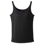 トップバリュ レディス PEACE FIT SilkyFACT コットン モールドカップ付タンクトップ クロ M