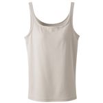 トップバリュ レディス PEACE FIT SilkyFACT コットン モールドカップ付タンクトップ Aウスベージュ L