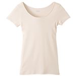 トップバリュ レディス PEACE FIT COOL コットン100% 汗取りパッド付3分袖 ベージュ 2XL