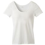 トップバリュ レディス PEACE FIT COOL コットン100% カップ付3分袖 オフ L