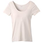 トップバリュ レディス PEACE FIT COOL コットン100% カップ付3分袖 ベージュ M