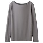 トップバリュ レディス SilkyFACT UV対策長袖T チャコールグレー L