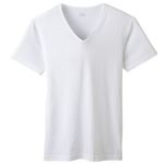 トップバリュ メンズ PEACE FIT COOL コットン 半袖Vネックシャツ シロ XL