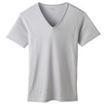 トップバリュ メンズ PEACE FIT COOL コットン 半袖Vネックシャツ グレー M