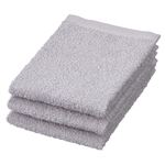 HOME COORDY 綿100%ハンドタオル グレー 34×35cm 3枚組
