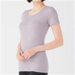 トップバリュ PEACE FIT WARM コットン 3分袖 ウスムラサキ 2XL レディス