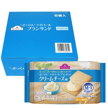 おうちでイオン イオンネットスーパー ケース販売 トップバリュ ざっくりライトミール ブランサンド クリームチーズ味 4枚 6個