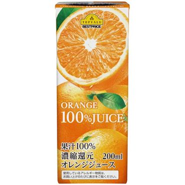 おうちでイオン イオンネットスーパー トップバリュベストプライス 100 オレンジジュース 0ml