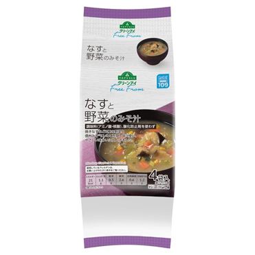 おうちでイオン イオンネットスーパー トップバリュ グリーンアイ フリーフロム 茄子と野菜のみそ汁 4食