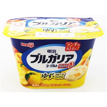 おうちでイオン イオンネットスーパー 明治 ブルガリアヨーグルト脂肪0 ゆず フルーツミックス 180g おうちでイオン イオンネットスーパー 明治 ブルガリアヨーグルト脂肪0 ゆず フルーツミックス 180g